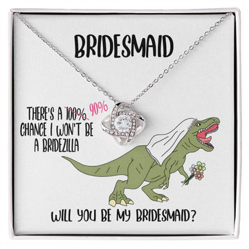 Best Gift for Bridesmaid 'Will You Be Mine' Love Knot Necklace