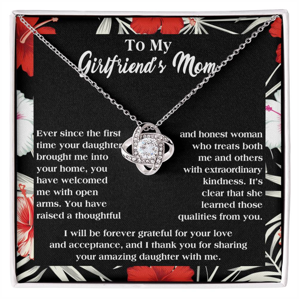 Girlfriend's Mom 'Forever Grateful' Love Knot Necklace