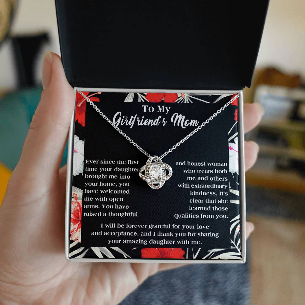 Girlfriend's Mom 'Forever Grateful' Love Knot Necklace