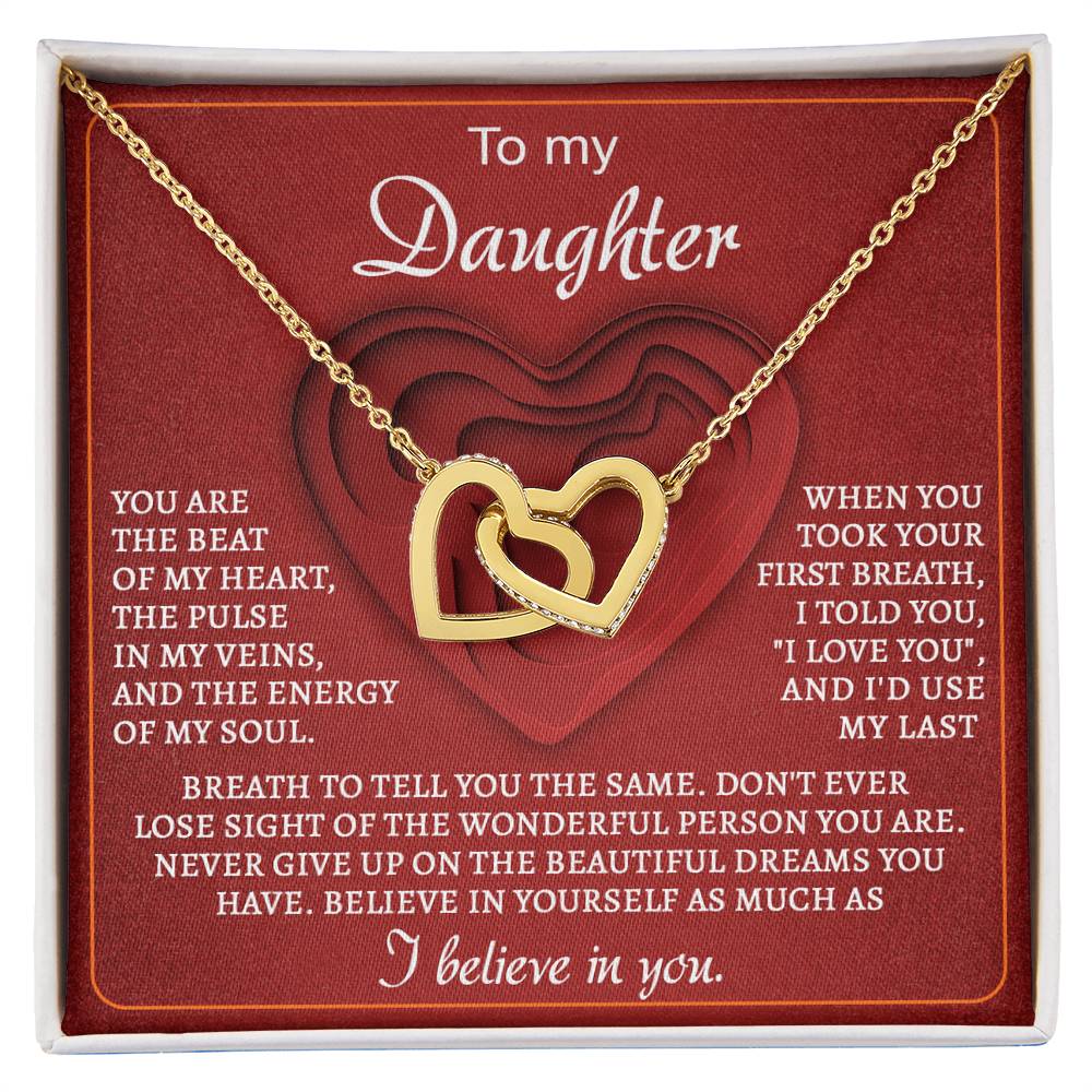 Daughter 'Of My Heart' Interlocking Hearts Necklace