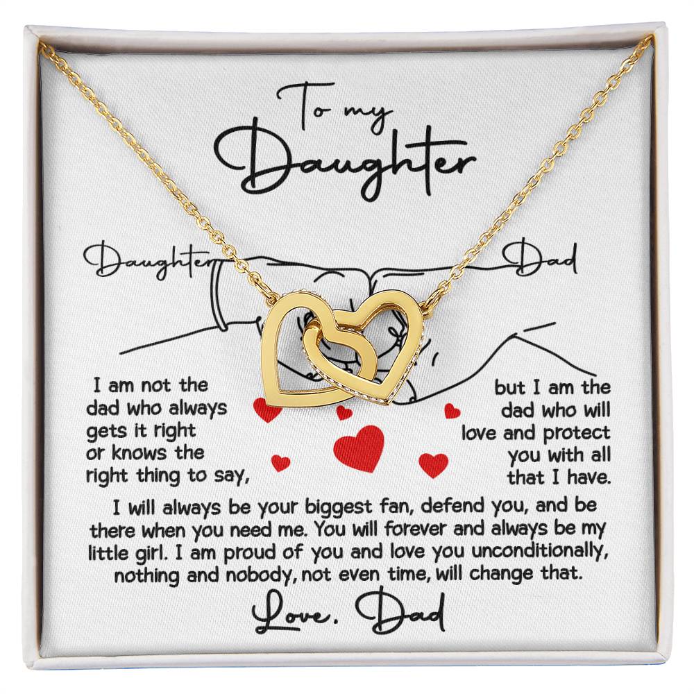 Daughter 'Your Biggest Fan' Interlocking Hearts Necklace