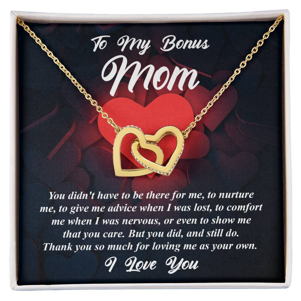 Bonus Mom 'That You Care' Interlocking Hearts Necklace