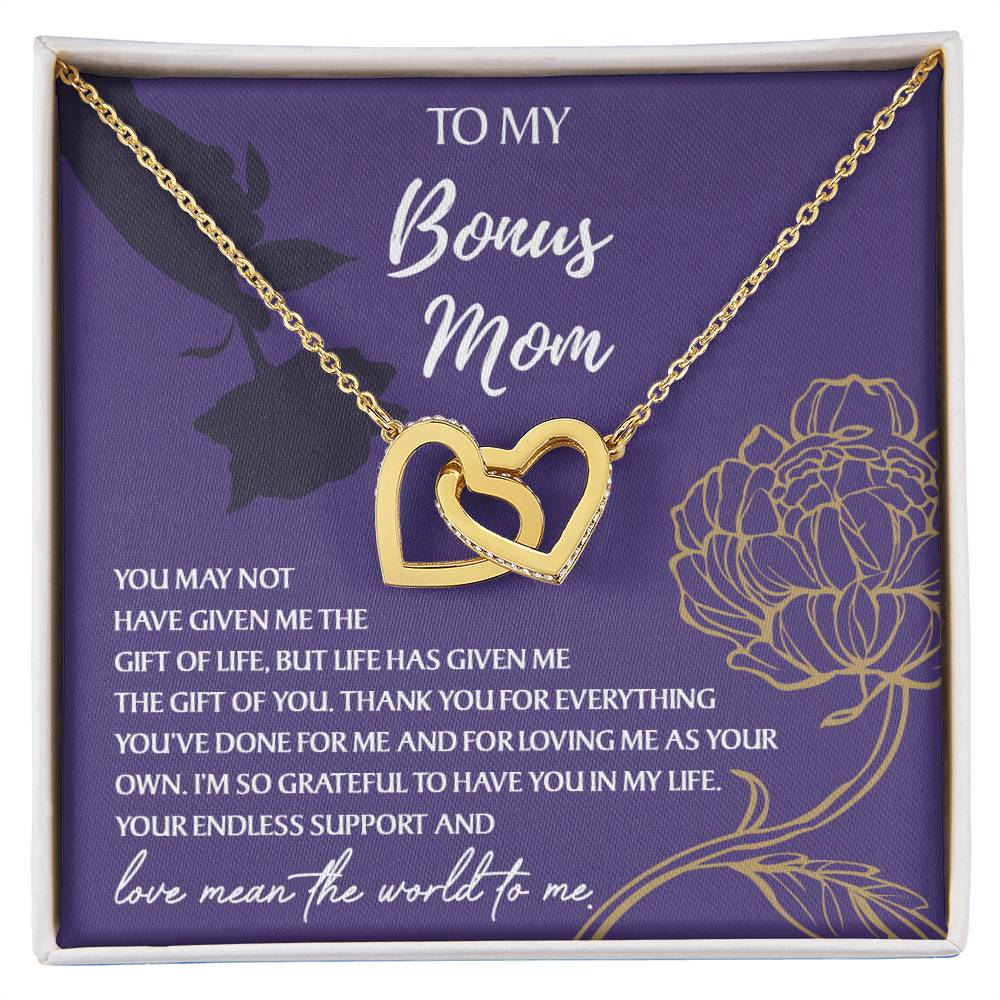 Bonus Mom 'Endless Support' Interlocking Hearts Necklace