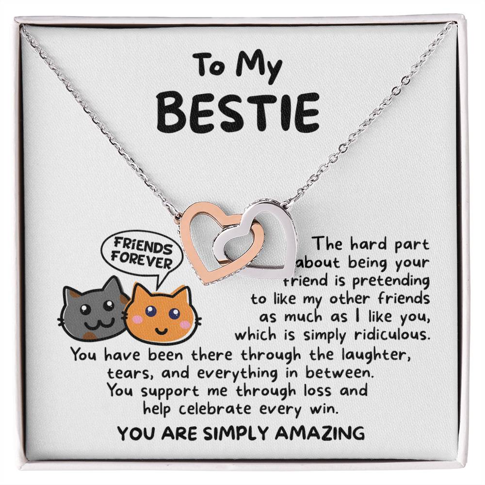 Bestie 'I Like You' Interlocking Hearts Necklace