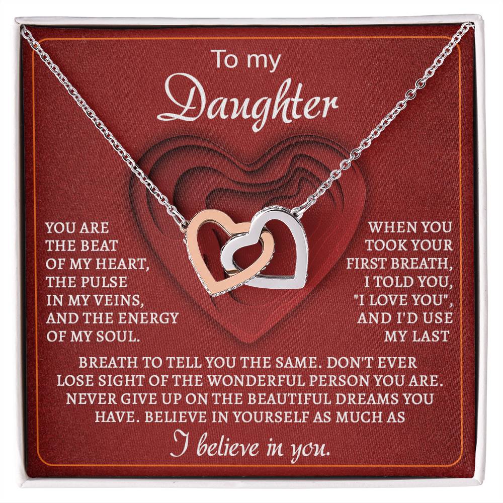 Daughter 'Of My Heart' Interlocking Hearts Necklace