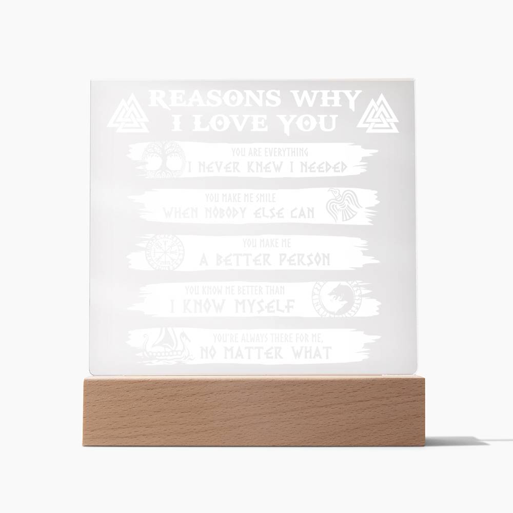 'Reasons Why Everything I Needed ' Square Acrylic Plaque