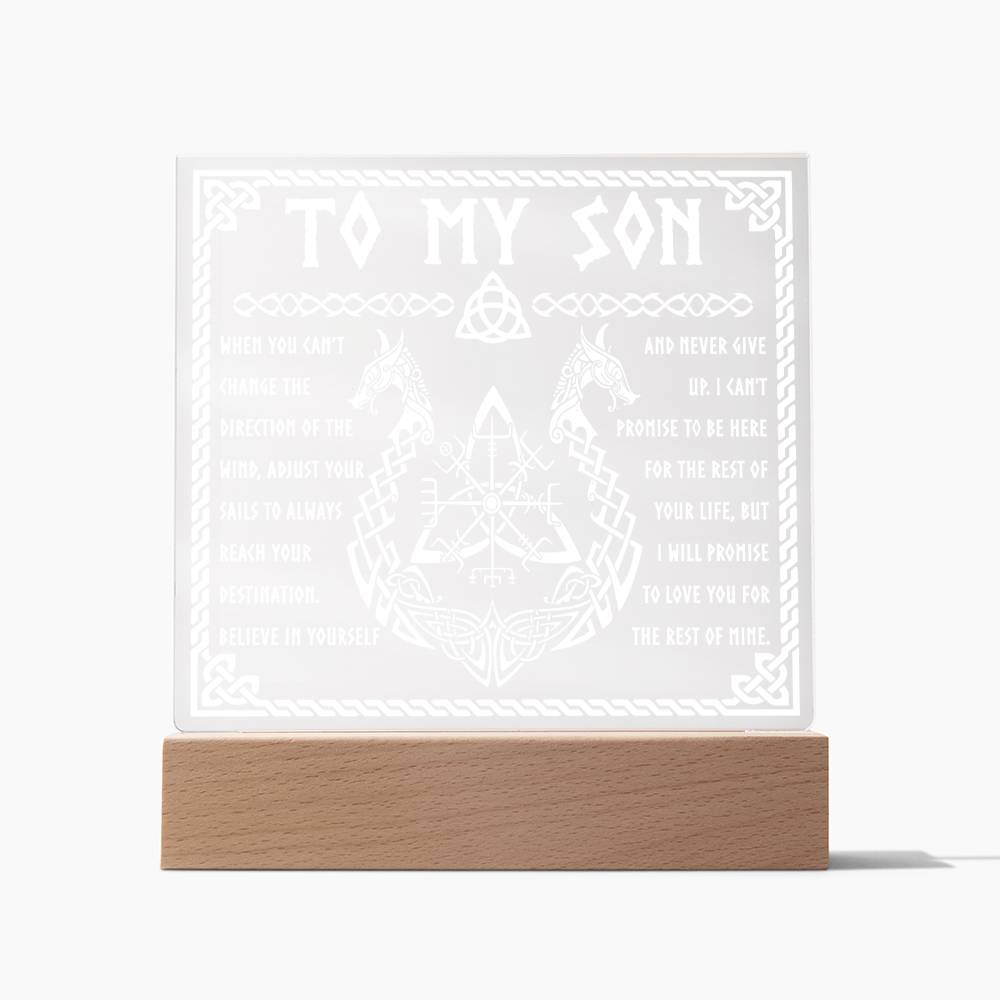 To my son - Never give up - Acrylic plaque