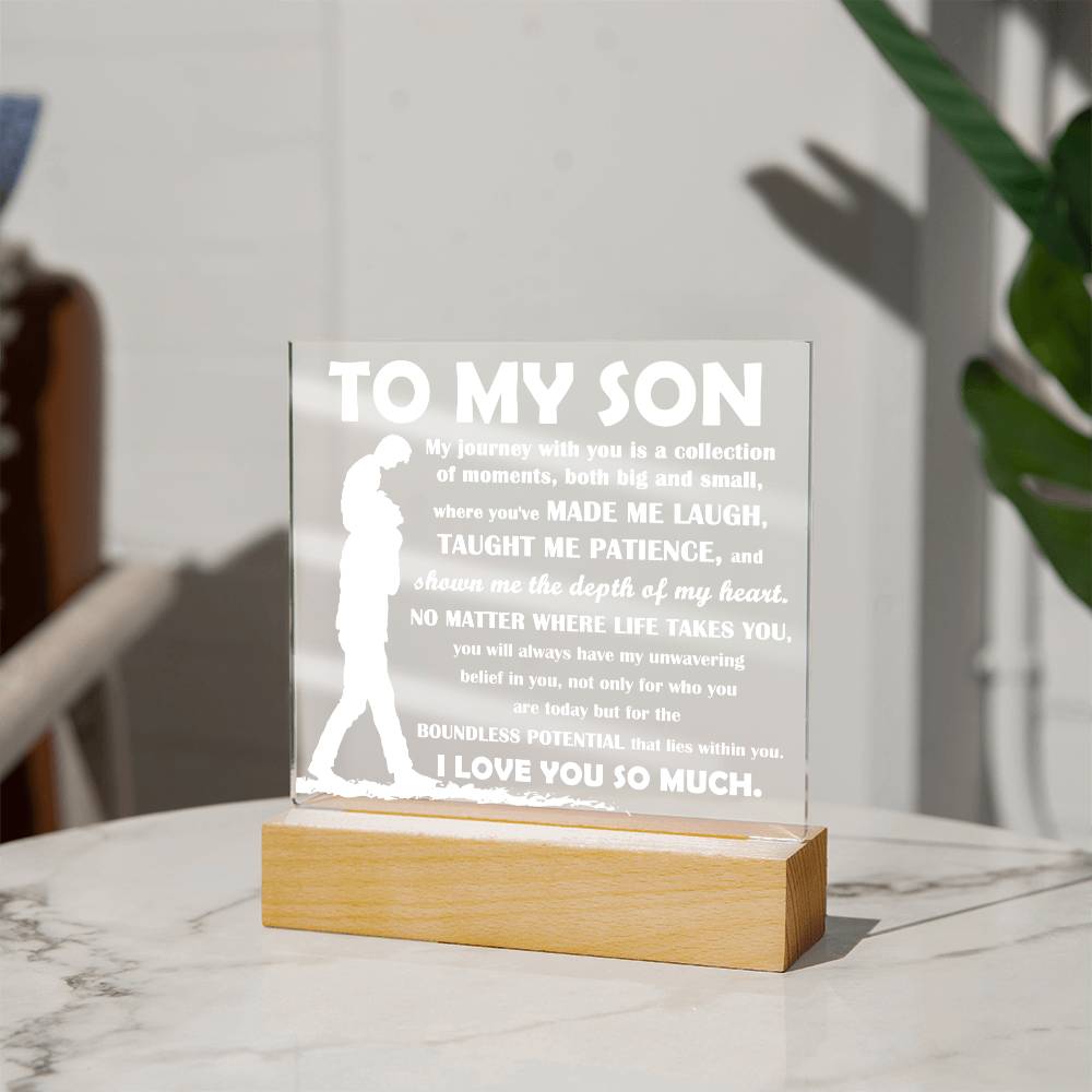 Son 'Unwavering Belief' Square Acrylic Plaque