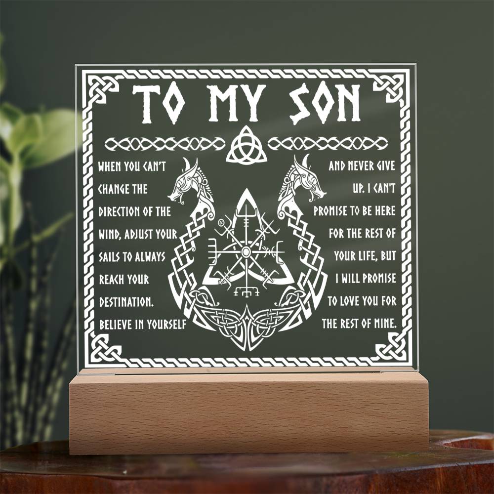 To my son - Never give up - Acrylic plaque