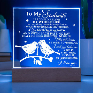 Soulmate 'Hold The Key Acrylic' Square Acrylic Plaque