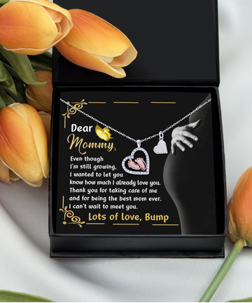 Mama To Be 'Best Mom Ever' Baby Feet Necklace