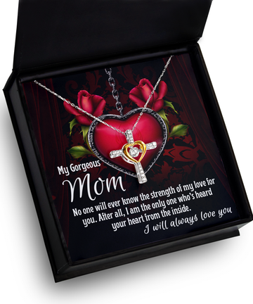 Mom 'Heard Your Heart' Cross Dancing Necklace