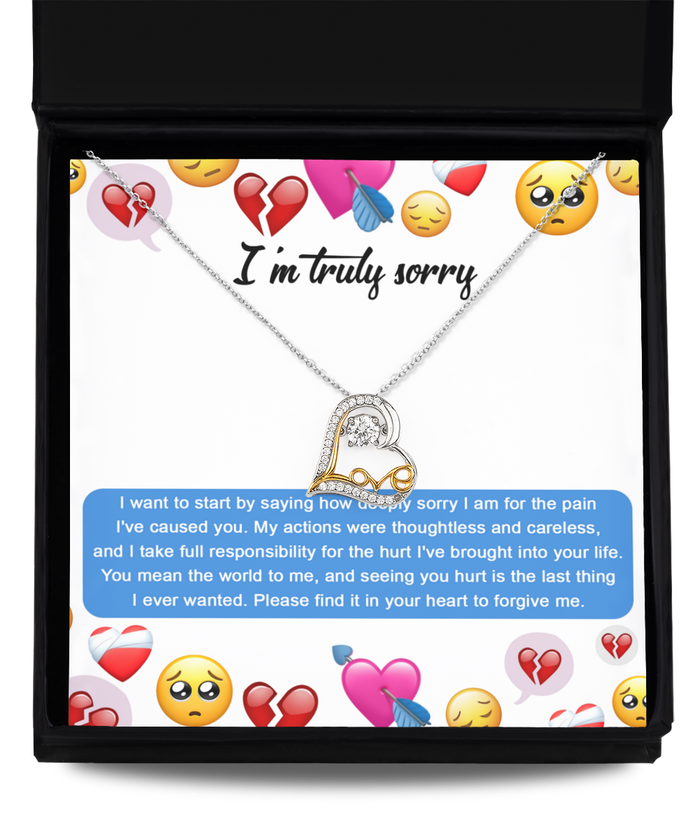 Sorry 'How Deeply Sorry'  Love Dancing Necklace