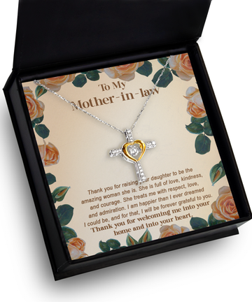 Mother in law 'Grateful To You' Cross Dancing Necklace