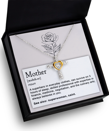 Mom 'Superhero' Cross Dancing Necklace