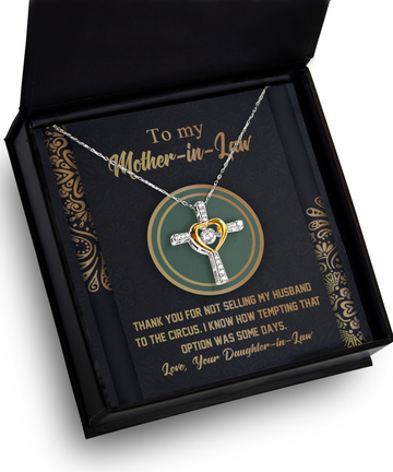 Mother In Law 'Thank You' Cross Dancing Necklace