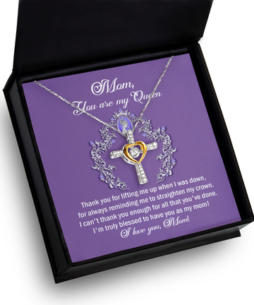 Mom 'Belongs To Me' Cross Dancing Necklace Gifts