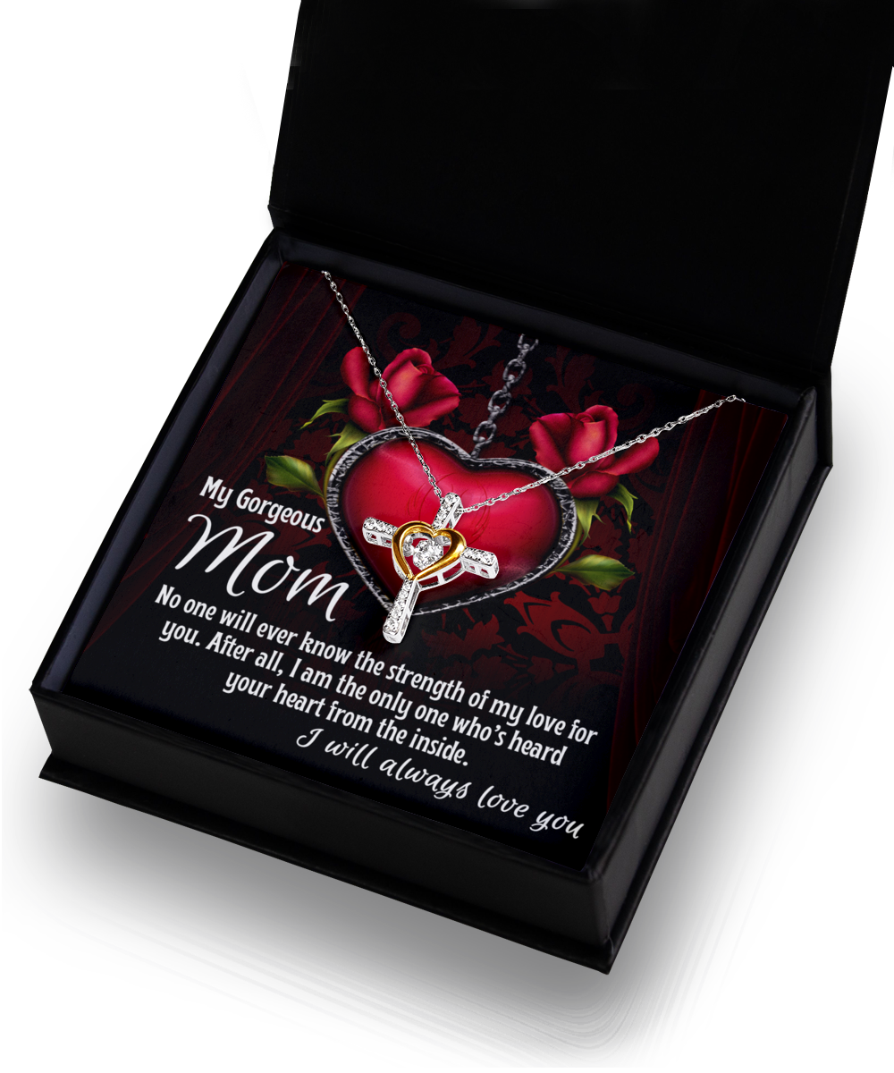 Mom 'Heard Your Heart' Cross Dancing Necklace