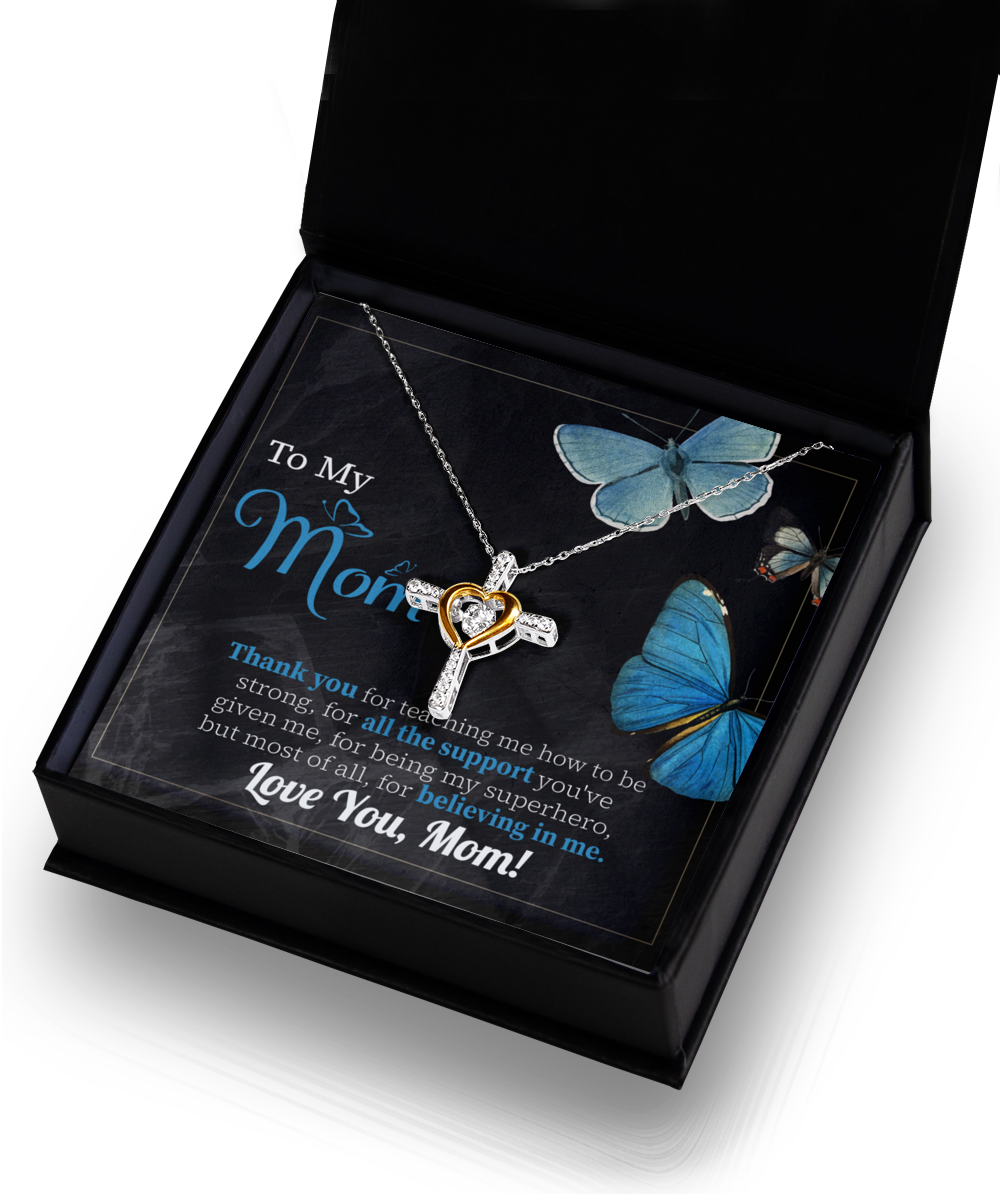 Mom 'Believing In Me' Cross Dancing Nacklace