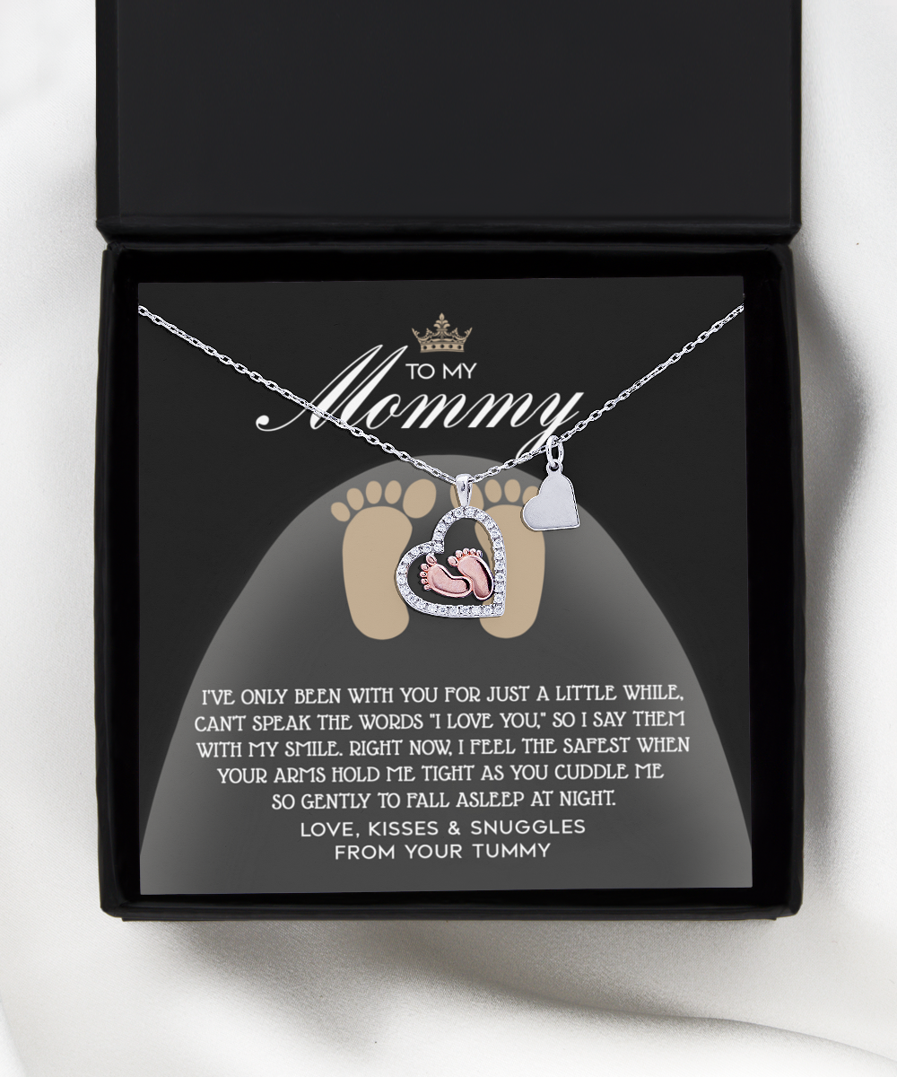 Mama To Be 'I Love You' Baby Feet Necklace