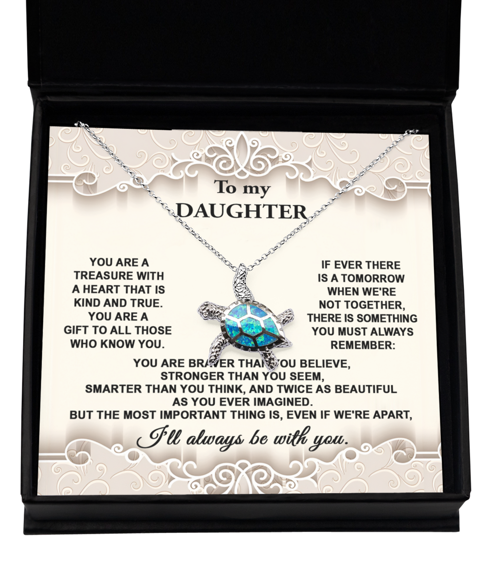 Daughter 'Kind And True' Opal Turtle Necklace