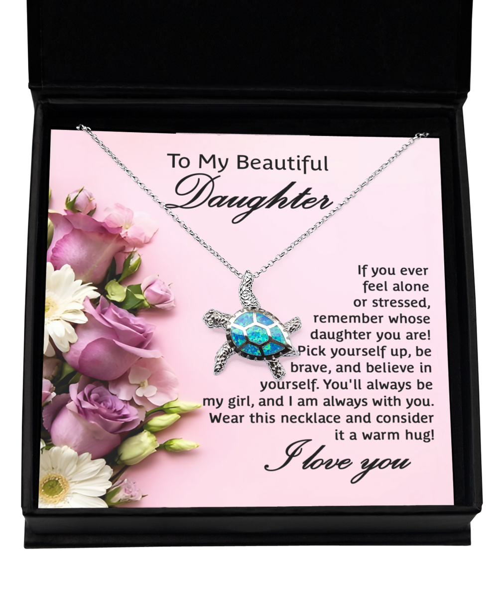 Daughter 'Be My Girl' Opal Turtle Necklace